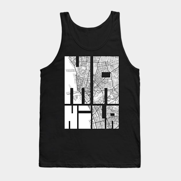 Manila, Philippines City Map Typography - Light Tank Top by deMAP Studio